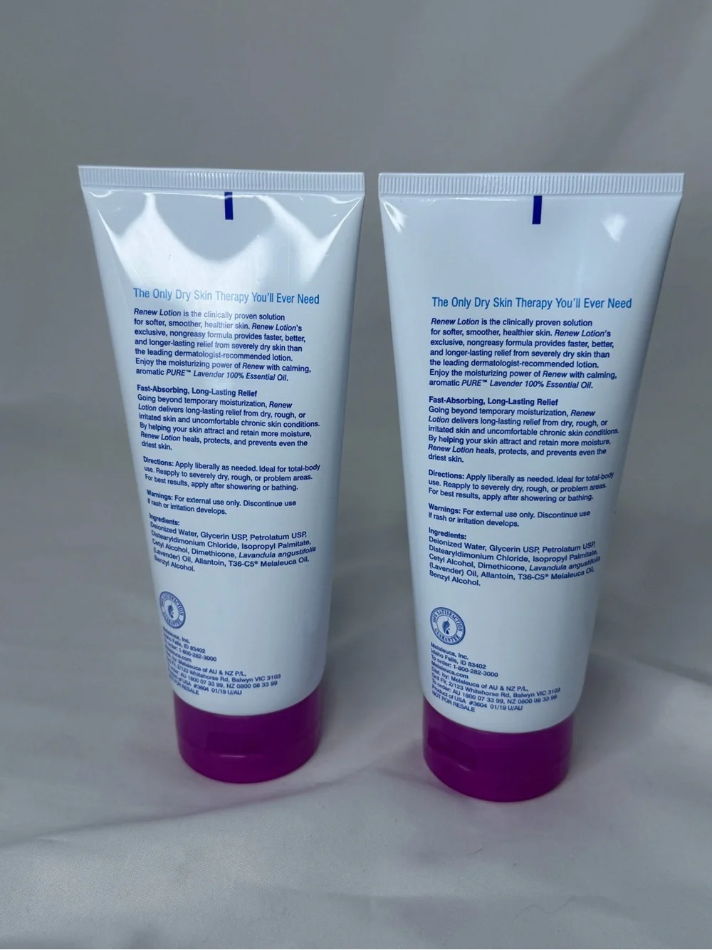 Melaleuca Renew Lotion - Pure Lavender 2 tubes 7 fl oz new & sealed